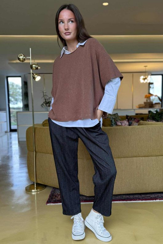 Wall Street Stretch Herringbone City Pant Black /40 =